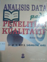 Analisis Data Pada Penelitian Kualitatif Edisi Revisi