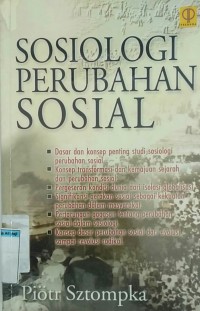 SOSIOLOGI PERUBAHAN SOSIAL