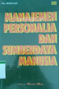 Image of Manajemen personalia dan sumberdaya manusia