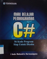 Image of Mari belajar pemrograman  C # 56 kode program siap untuk dicoba