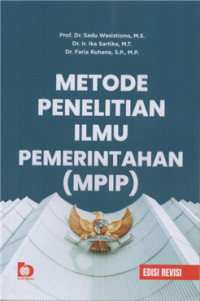 Image of Metode penelitan ilmu pemerintahan (MPIP)
