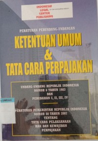 Image of Peraturan perundang-undangan ketentuan umum & tata cara perpajakan