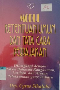 Image of MODUL, KETENTUAN UMUM DAN TATA CARA PERPAJAKAN